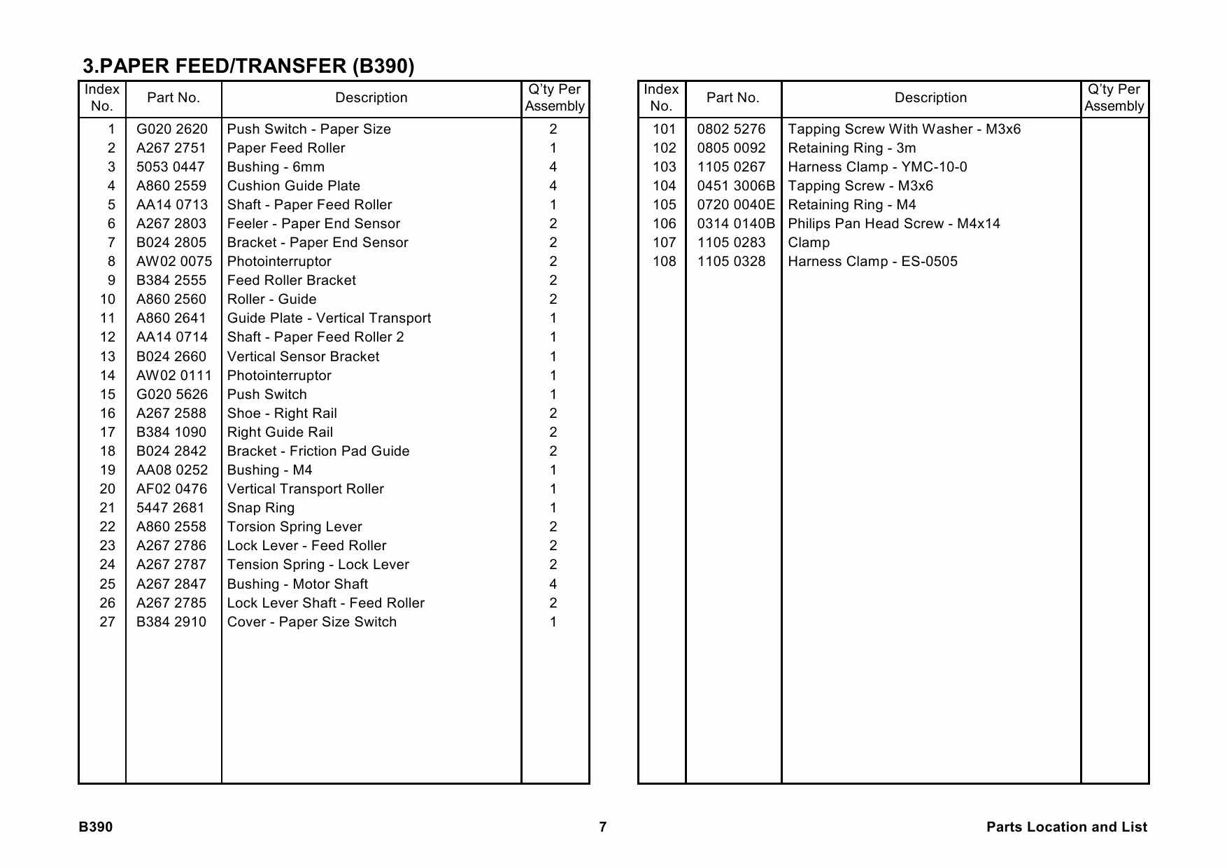 RICOH Options B390 PAPER-TRAY-UNIT Parts Catalog PDF download-4